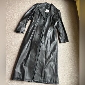 VERA PELLE ITALY BLACK LEATHER TRENCH COAT